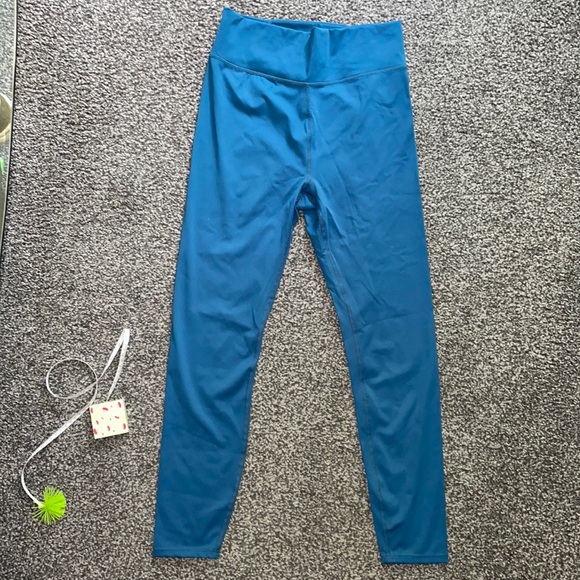 Madewell MWL High Rise Leggings Dark Teal Blue Size Medium - Picture 1 of 8